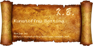 Kunstoffny Bettina névjegykártya